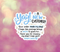 YAY! New Customer