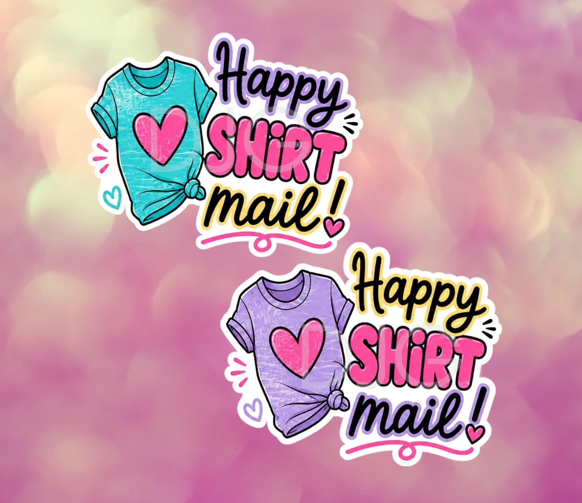 Happy Shirt Mail - Teal Purple
