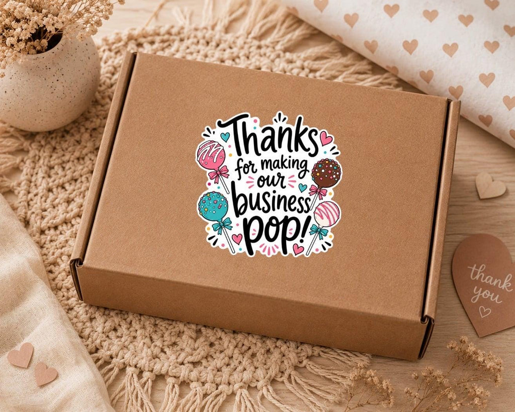 Cake Pop Thank You Stickers