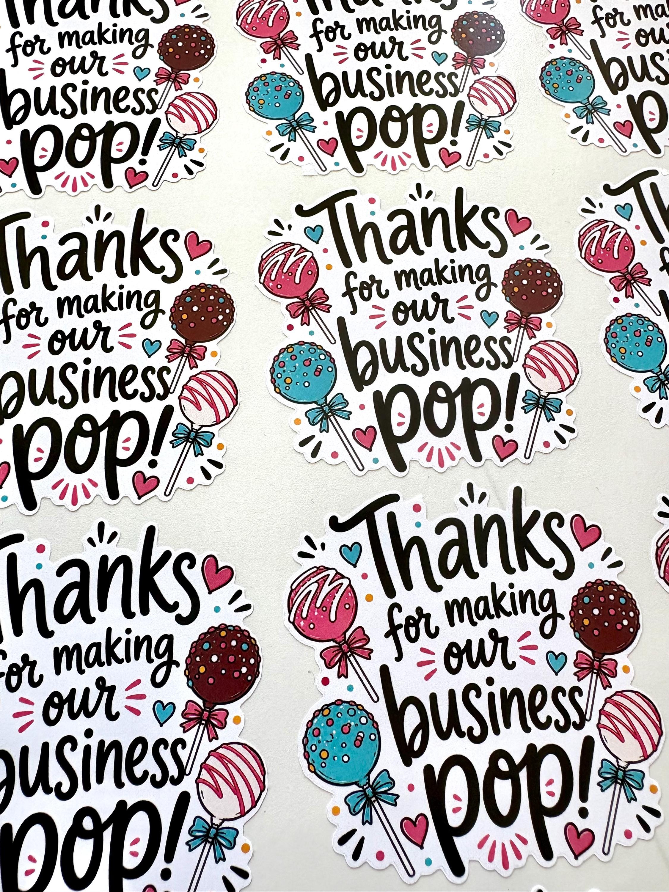 Cake Pop Thank You Stickers