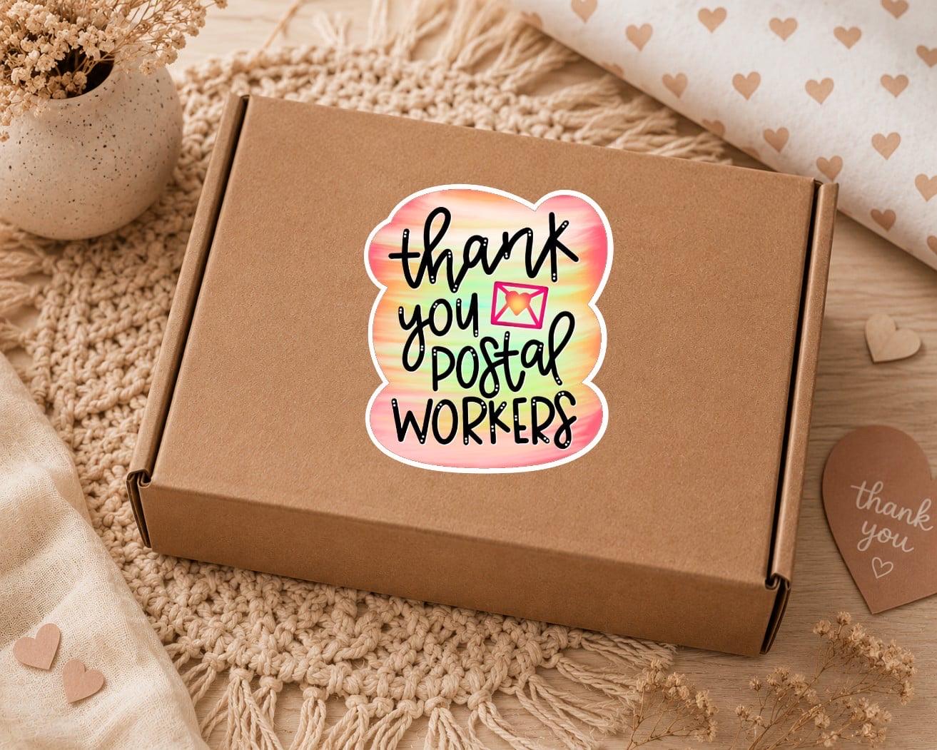 Thank You Postal Workers - Yellow Pink