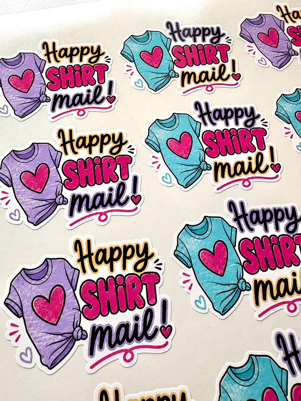 Happy Shirt Mail - Teal Purple