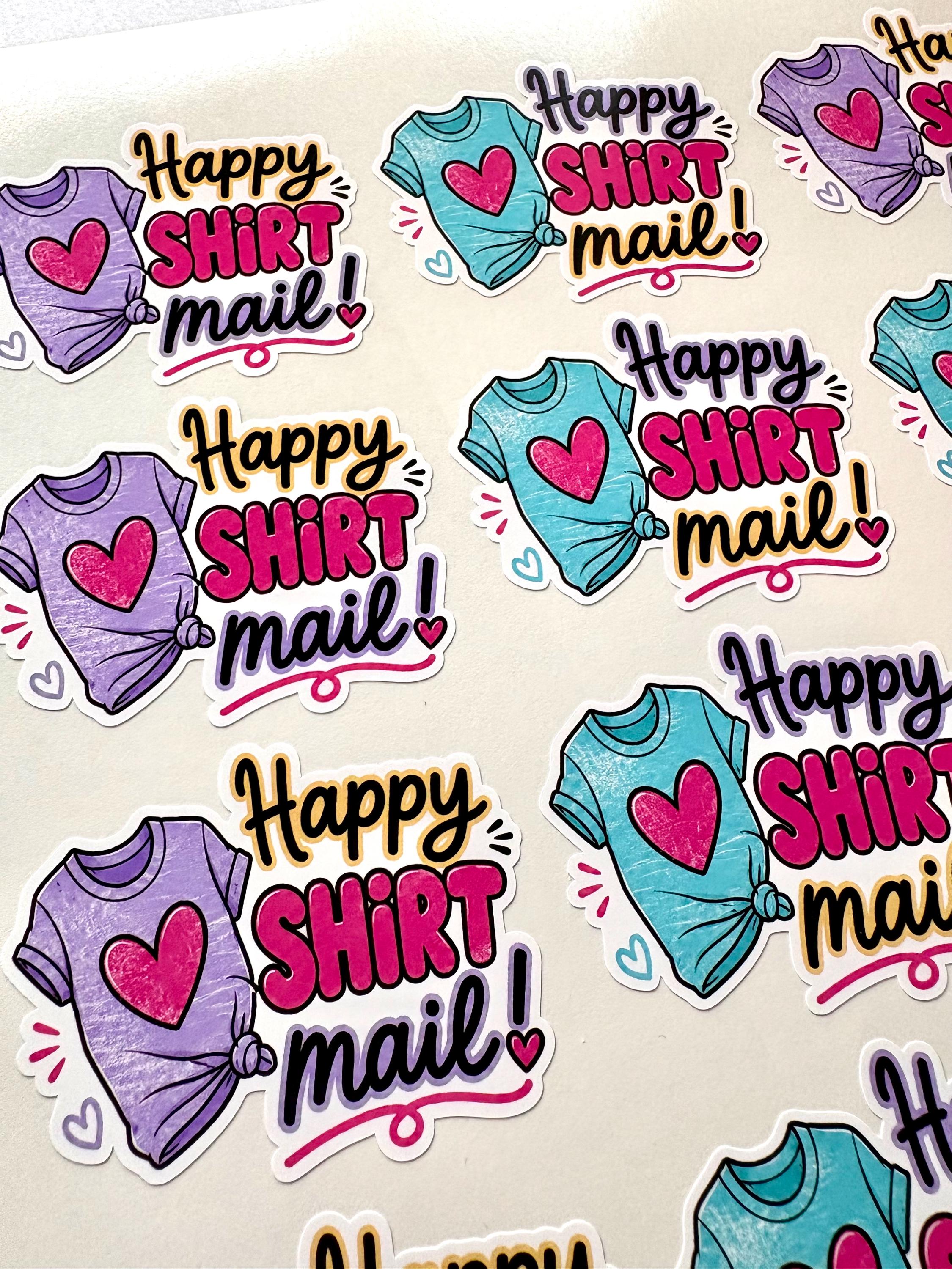 Happy Shirt Mail - Teal Purple