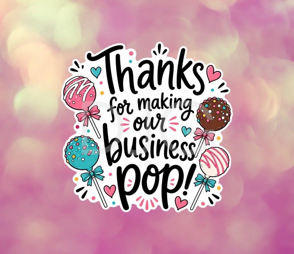 Cake Pop Thank You Stickers